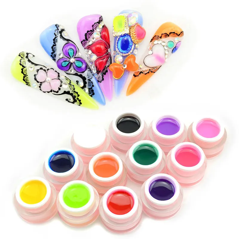 3D Moonlight GEM Gel CANNI Nail Art Design GDCOCO Gemstone Color 12 Colors Soak off UV LED 3D Diamond Jelly Glass Painting Gel