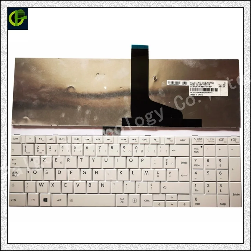 

French AZERTY Keyboard For Toshiba L70-A-14Z Pro L70-A-11T L70-A-13R 9Z.N7USU.B0F NSK-TVBSU 0F 0KN0-ZW3FR23 WHITE FR