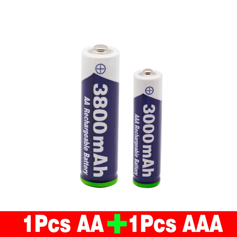 Okoman 1,5 V AAA 3000mAh Щелочная аккумуляторная батарея+ 3800 mAh AA щелочная батарея для Светодиодный светильник игрушечные Часы MP3-плеер - Цвет: Зеленый