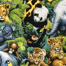 100*110 см гигантская панда, Лев, коала, тигр, слон, животный мир, хлопок, ткань ручной работы, сделай сам, уникальный дизайн, материалы