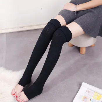 

1 Pair Women Over Knee Socks Warm High Footless Socks for Winter IK88