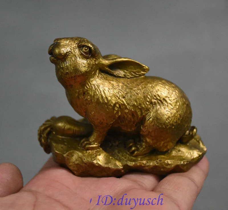 Crafts statue Chinese Folk Feng Shui Pure Copper Brass Year Zodiac