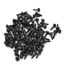 100 Pcs 3 mm 4 mm 5 mm 6 mm Black Plastic Safety Eyes for Dolls