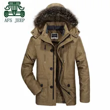 AFS JEEP 5XL 6XL Plus Size Winter 2016 Father Keep Warmly Coat Russian Winter Hooded Thickness