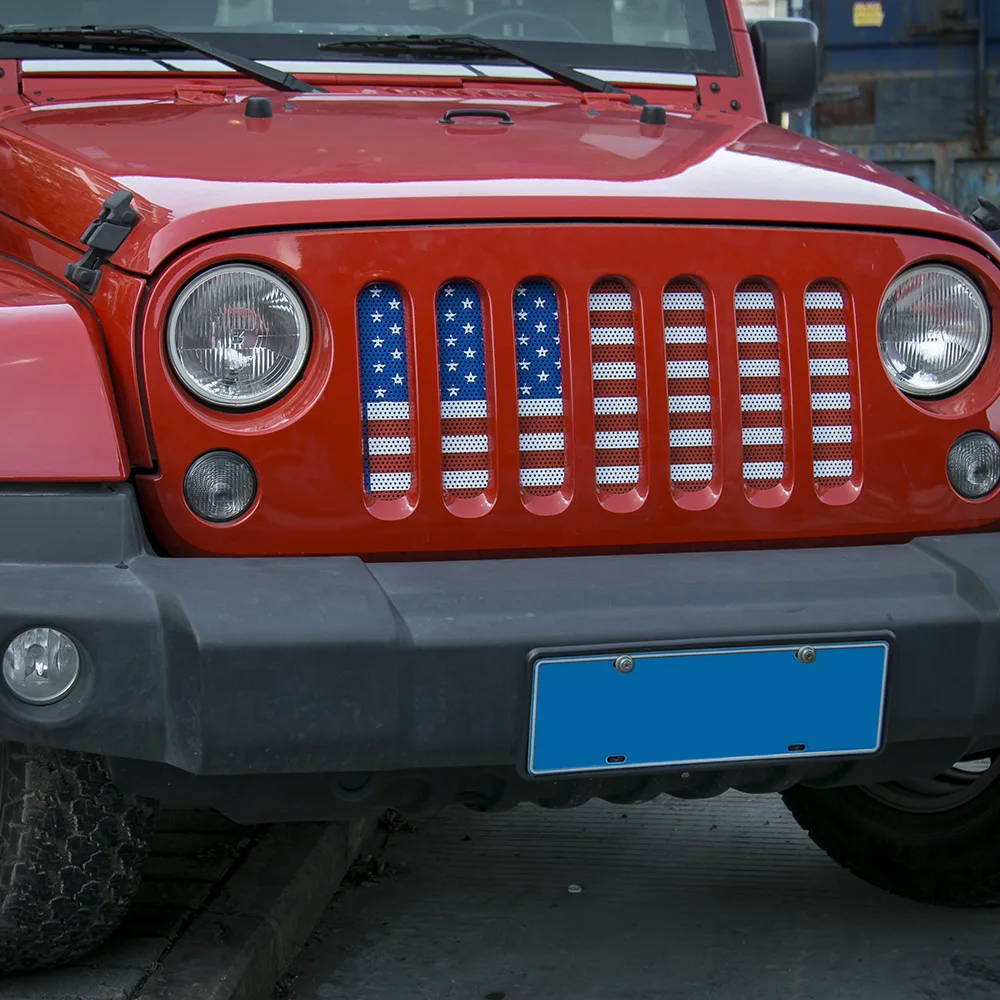 Американский флаг канадский флаг передняя решетка сетчатая вставка для Jeep Wrangler 2007- стайлинга автомобилей