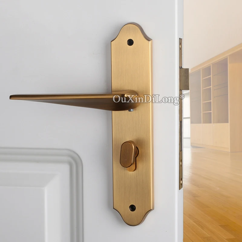  Top Quality European Mute Mortise Door Lock Set Copper Interior Entry Silent Door Lever Lock for Li - 33031029195