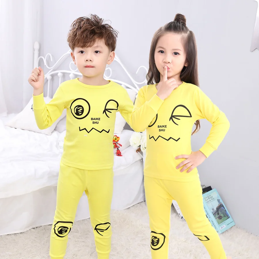 

Famli Teen Boy Autumn Pajamas Children Girl Fashion Cartoon Full Sleeve Cotton Pijama Sets Kids Winter Sleepwear 3Y-14Y
