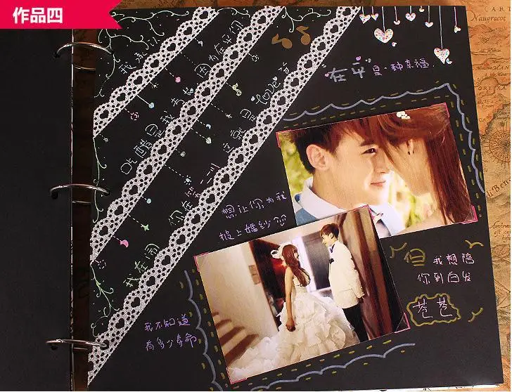 16 дюймов свадебные Большие винтажные деревянные diy самоклеющиеся черные карты фото скрапбук детские бумажные книги альбомы альбом для фотографий
