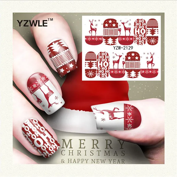 

Nail sticker art decorations winter deer snow slider adhesive Water Transfer decals manicure lacquer accessoires polish foil