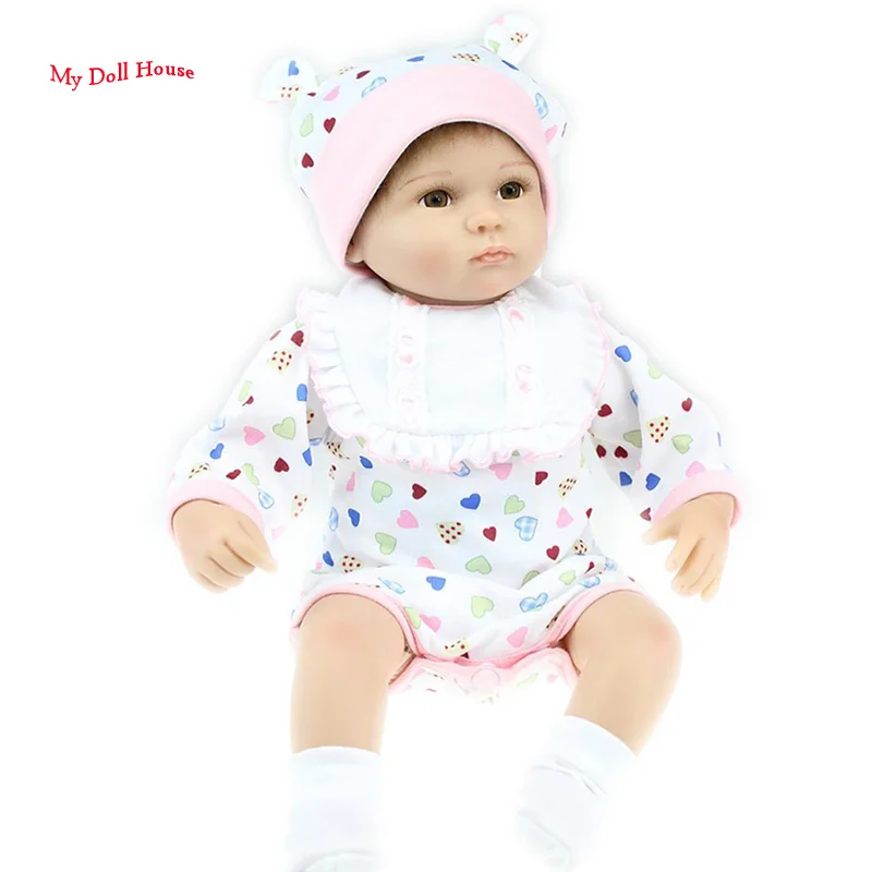 

18 inch lovely lifelike real reborn baby doll with 3/4 vinyl limbs and stuffed body