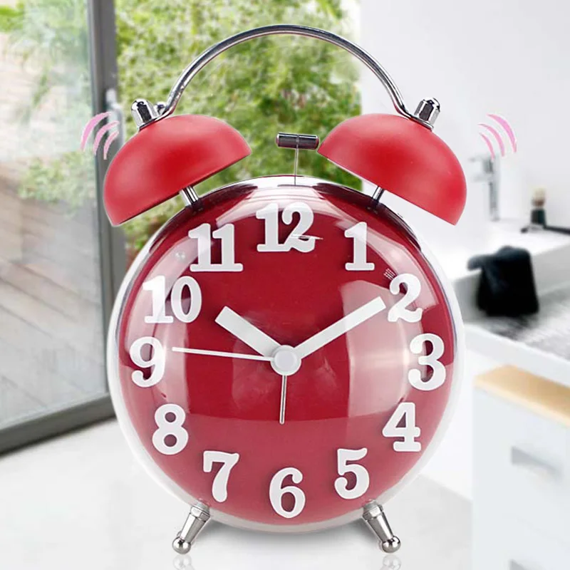 

Nordic Quartz Alarm Clock Alarm Clock Double Bell Spherical Home Decor Ring Bell Digital Display Timer Gift Livingroom