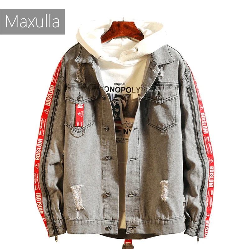 Maxulla Men's Denim Jackets Fashion Anorak Jackets Mens Hip Hop Streetwear Denim Coats Harajuku Zipper Hooded jacket,WA005 Maxulla Men's Denim Jackets Fashion Anorak Jackets Mens Hip Hop Streetwear Denim Coats Harajuku Zipper Hooded jacket,WA005