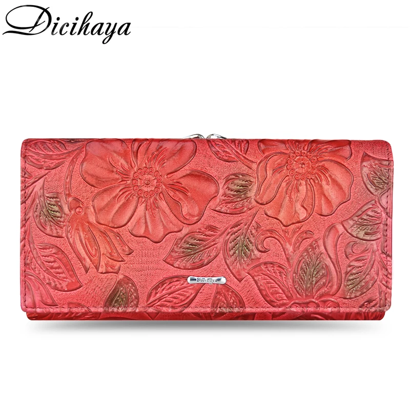 Comprar Cartera de cuero de diseño exclusivo de dechaya para mujer, de lujo, diseño de marca, Cartera de alta calidad para mujer, portatarjetas, bolso largo para teléfono