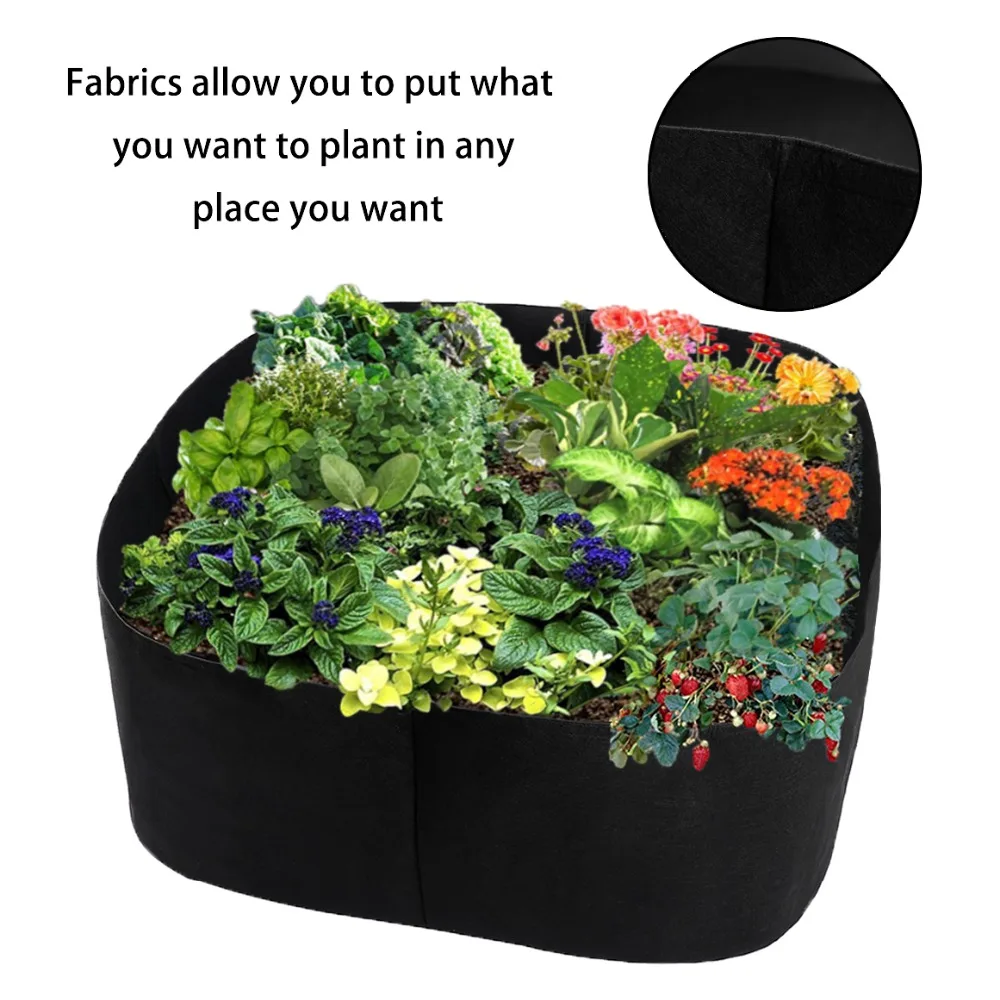1 шт. черные тканевые горшки войлочный материал растения кассеты для рассады контейнер для овощей мешок цветок посадки бассейна складной 4 размера