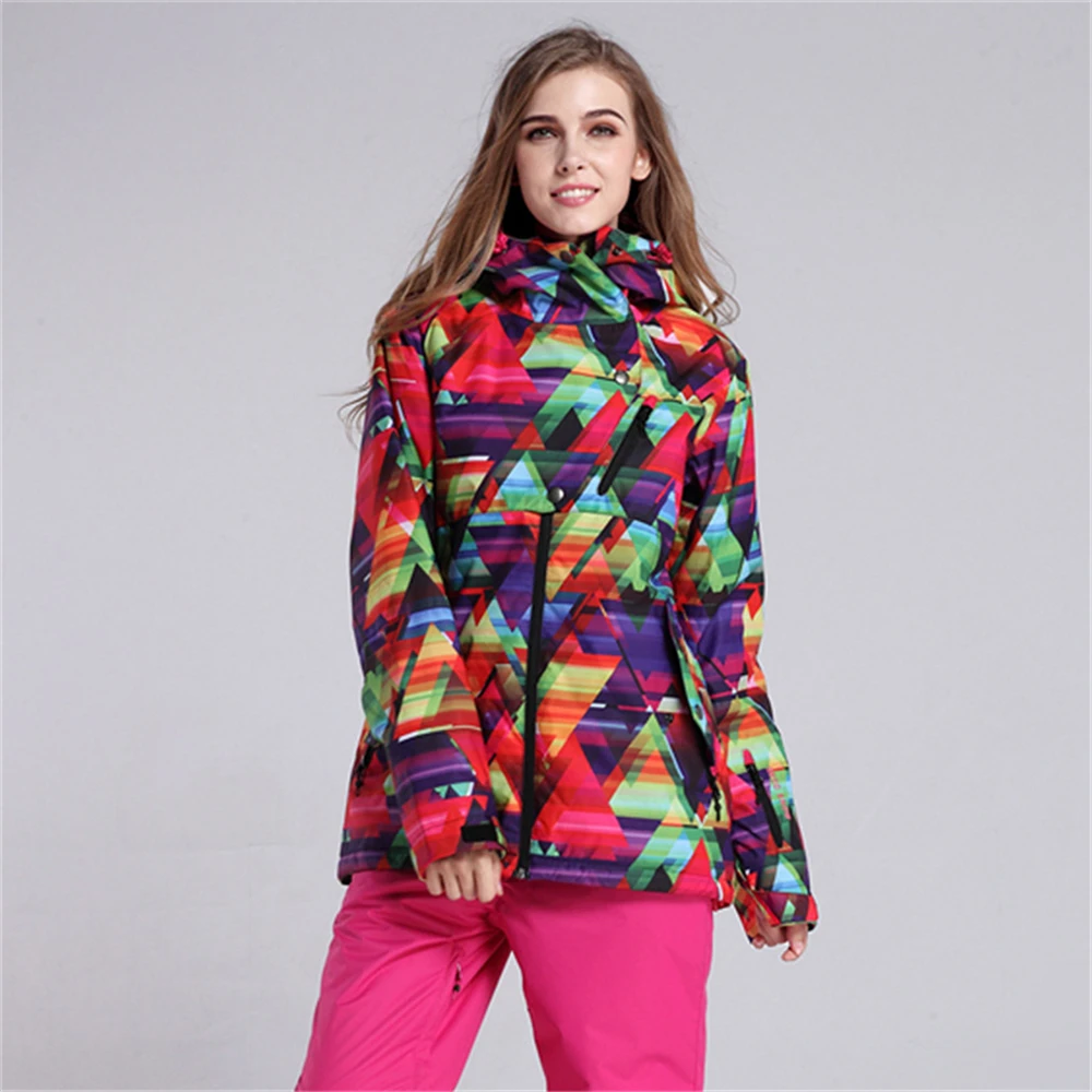 GSOU Зимние Модные женские практичные пальто для сноубординга водонепроницаемые ветрозащитные-30 градусов женские лыжные куртки дышащие