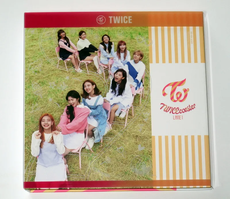 LANE 1 CD  korean B version TWICE autographed 2016 mini 3rd album coaster 