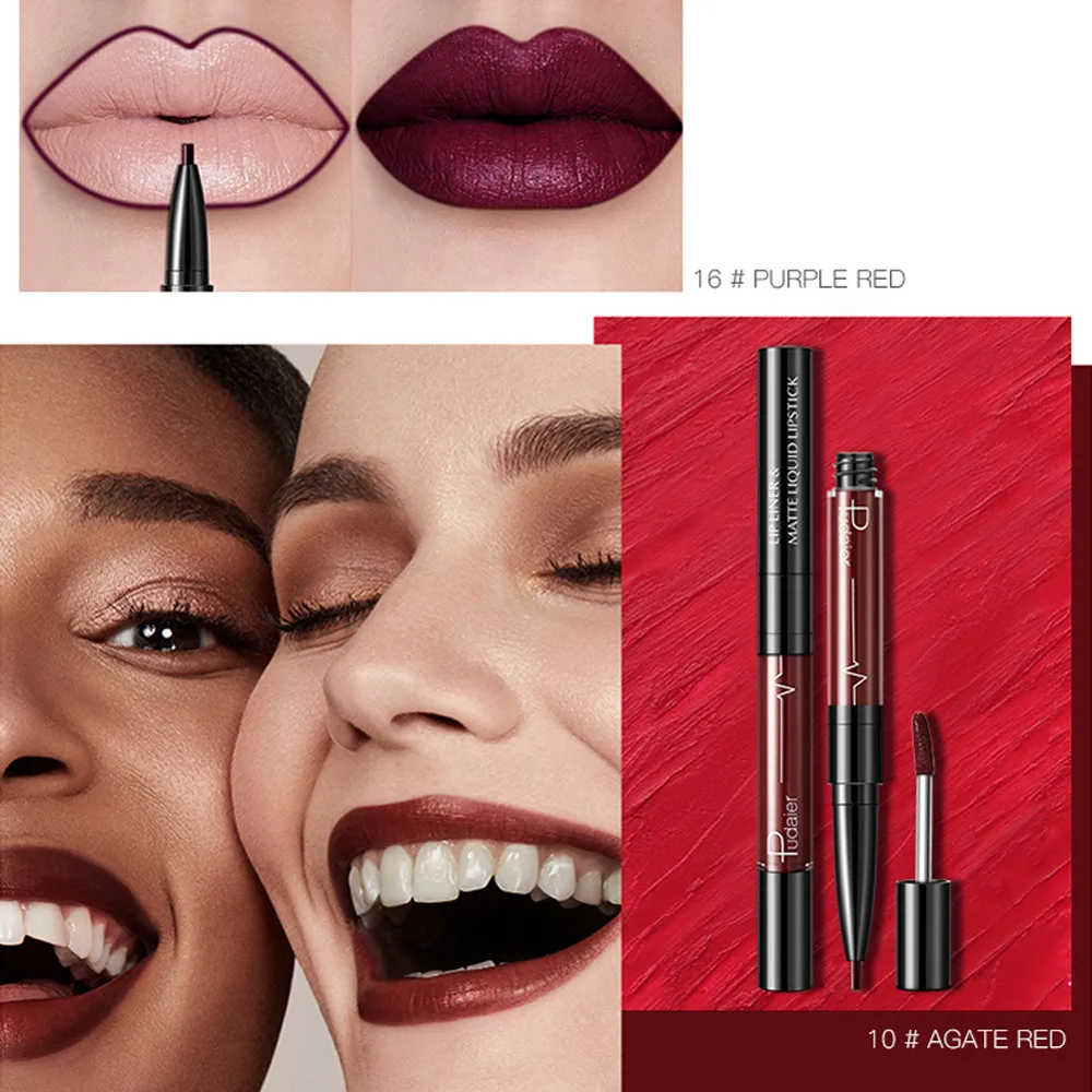 

New Creative Design 16 Color Soft Even Smooth Double-end Lasting Lipliner Waterproof Lip Liner Stick Pencil Gift Wholesale