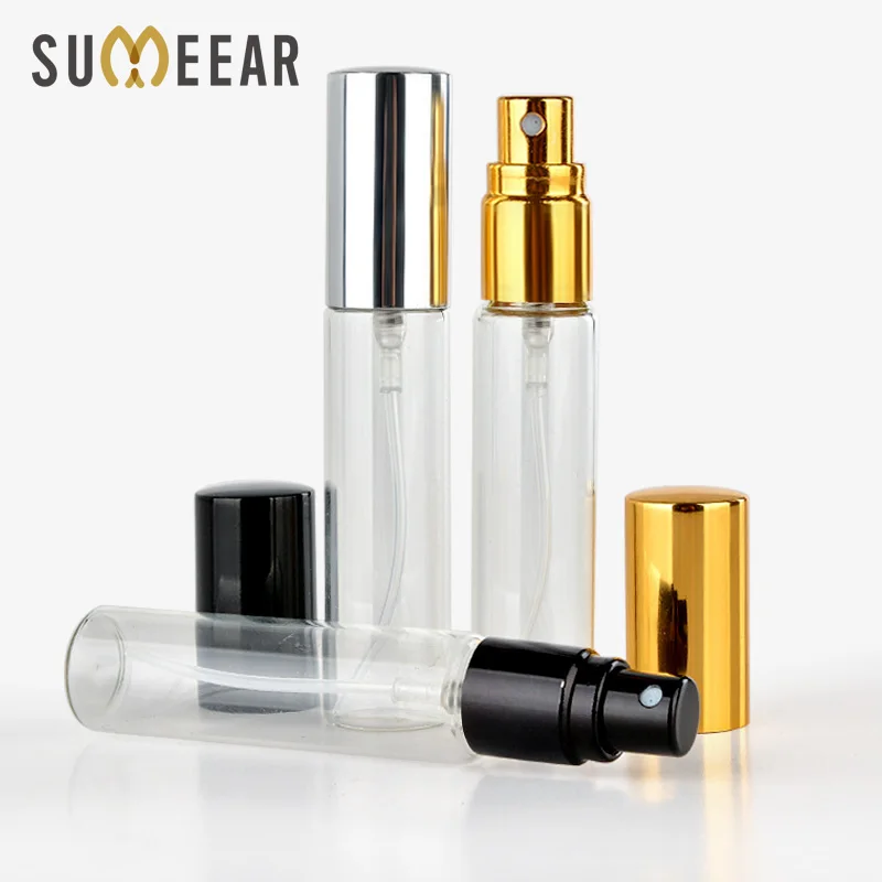 

10ml Mini perfume bottle Refillable Aluminium Perfume Bottle Atomizer Empty Spray Bottle For Travel Container Pump 100Pieces/Lot