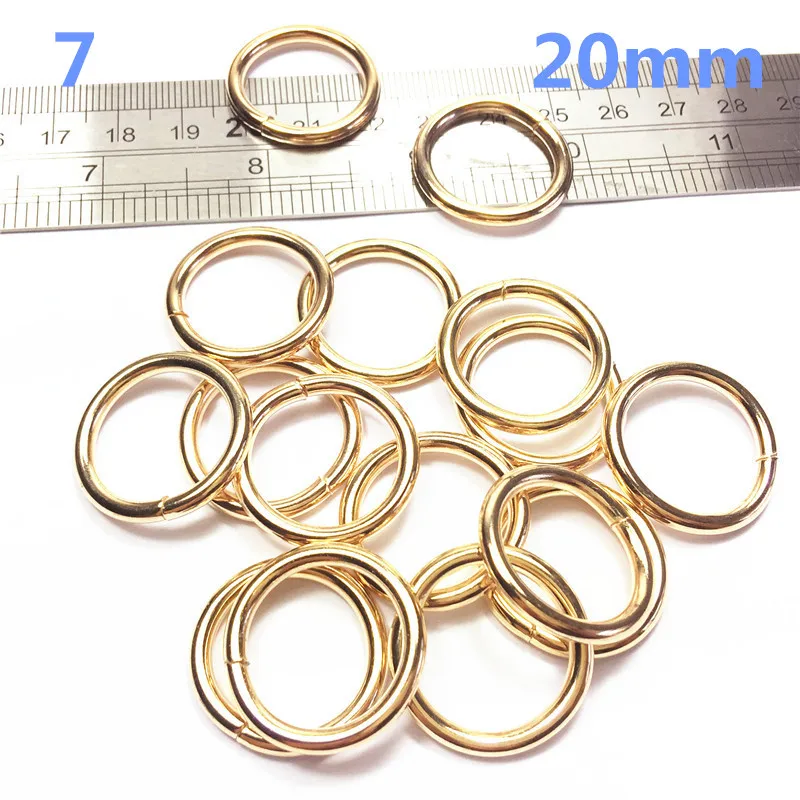 7-    20mm  Rose Gold Metal O Ring for ribbon Dee Webbing Belt Buckle Bag Non Welded