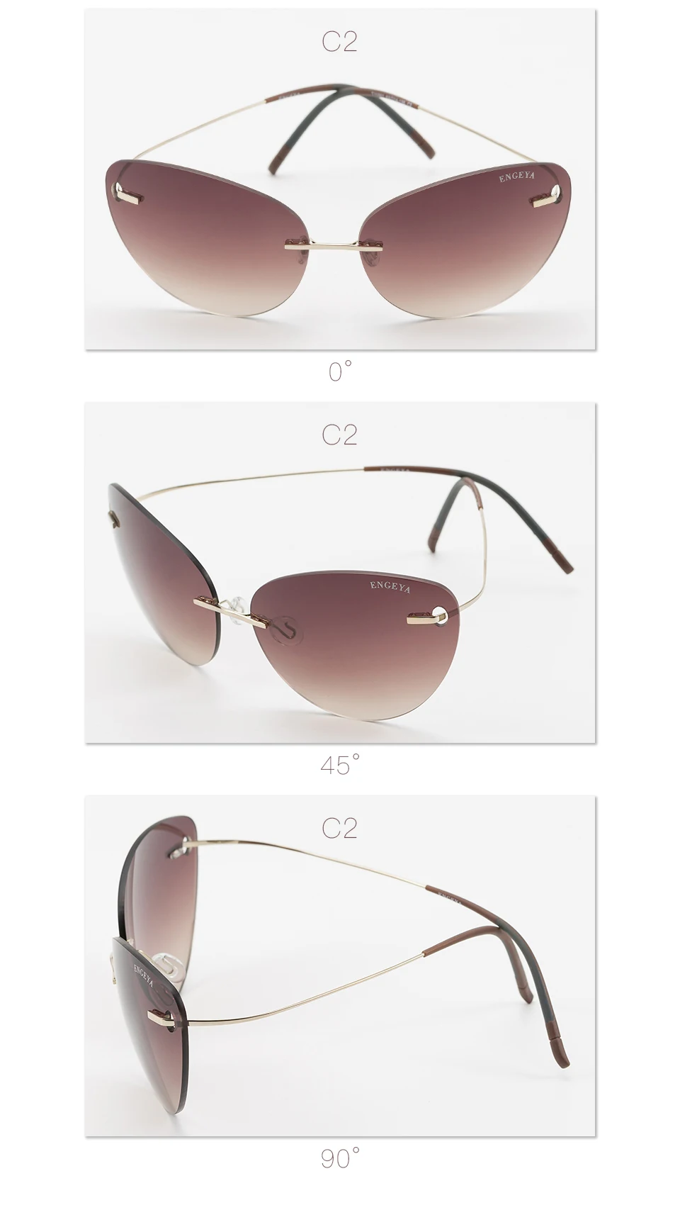 Супер светильник, титановые солнцезащитные очки без оправы, женские ...