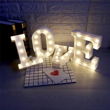 DIY Letter LED Night Light White Plastic 26 Alphabet Lights Lamp For Birthday New Year Valentine's Day Holiday Room Decoration DIY Letter LED Night Light White Plastic 26 Alphabet Lights Lamp For Birthday New Year Valentine's Day Holiday Room Decoration