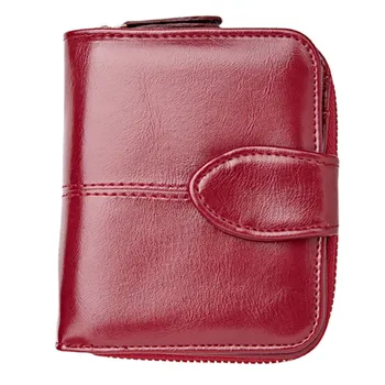 

Fashion Lady Retro Solid Color Leather Short Wallet Credit Card Vintage cartera hombre portefeuille cartera mujer femme Package