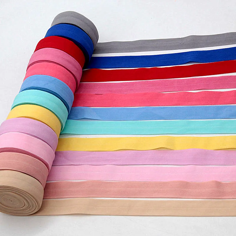 Эластичные ленты 20 мм, многоцветные эластичные Сатиновые ленты из спандекса, аксессуары для волос, кружевная лента для шитья, 5 м