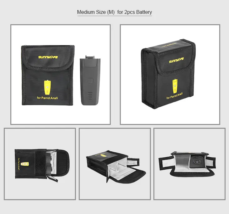 Sunnylife LiPo Safety Bag Battery Protective Case for Parrot Anafi Drone Batteries Explosion-proof Storage Bag (10)