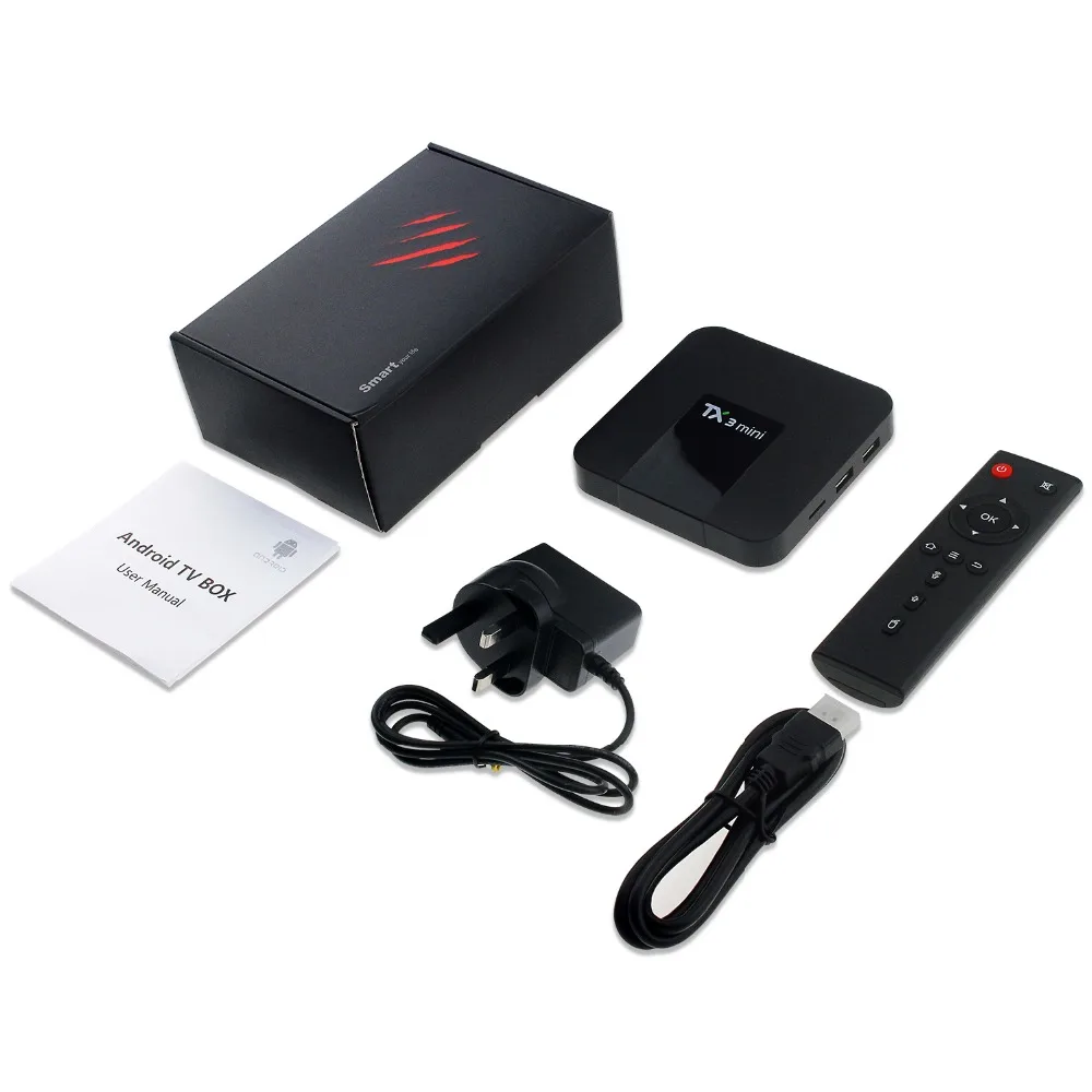 TX3Mini Android tv box 2G 16G S905W чип 4K Full HD Penta core Mali 450 телеприставка smart box|ТВ-приставки и