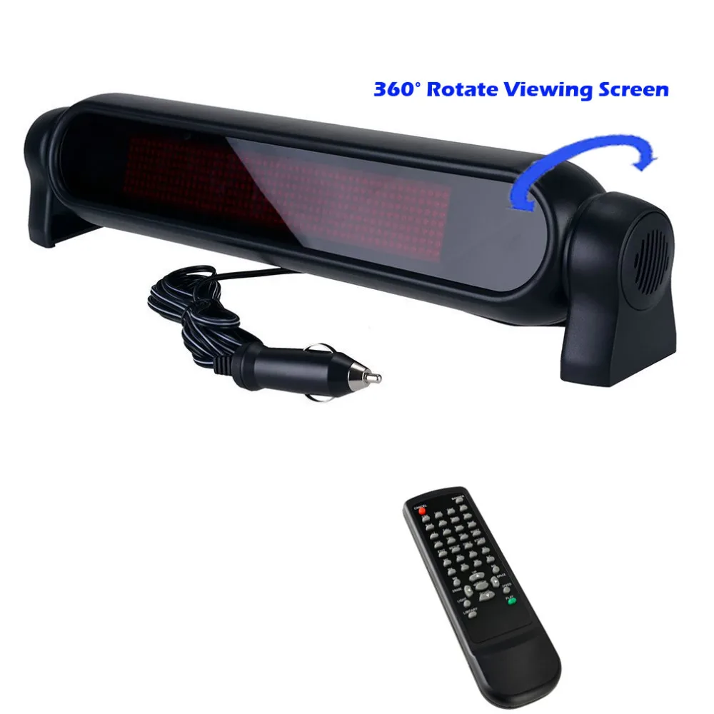 

12v 7*50 LED Car Sign Programmable English, Spanish, and French Message Auto window advertising display board Sign RED