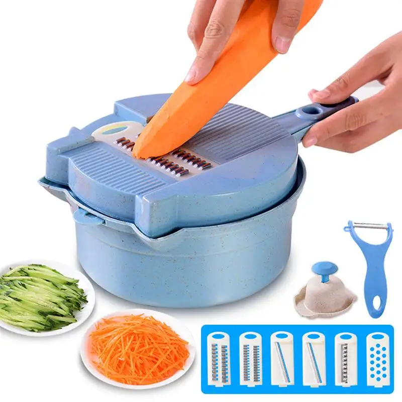 

13pcs Vegetable Slicer Potato Peeler Carrot Onion Grater with Strainer Vegetable Cutter 15 in 1 Kitchen Accessories