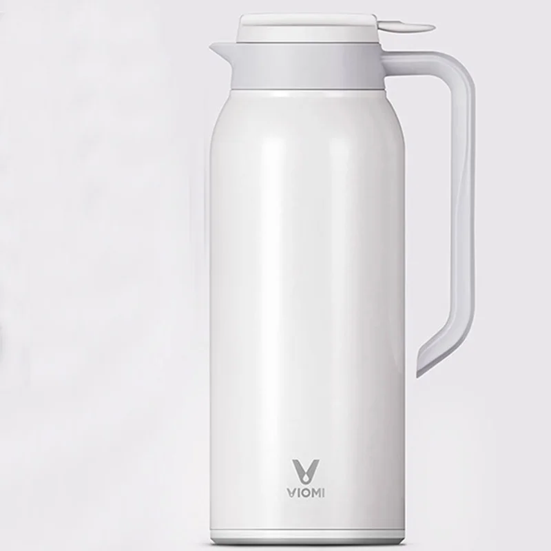 Оригинальная Термокружка Xiaomi VIOMI, 1.5л, Вакуумная чашка из нержавеющей стали, 24 часа, колба, бутылка для воды, чашка для ребенка, уличная, для умного дома - Цвет: Белый