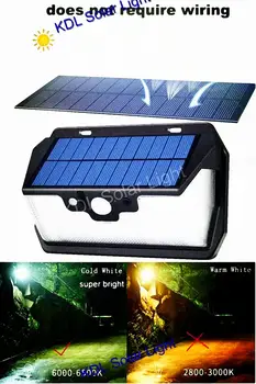 

55 LED 900lm Solar Light remote control radar smart 3 side lighting leds solar Motion Sensor street wall lamp yard camp garage