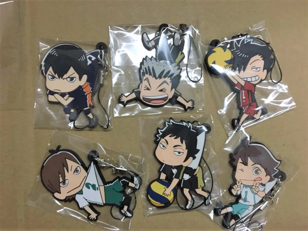 6 шт./лот Haikyuu аниме брелок с произвольной отправкой Oikawa Tooru Kozume Kenma Kuroo Tendo Satori Hinata