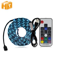 5V USB LED Strip 5050 RGB TV Background Lighting 60LEDs/m with Music controller 50cm / 1m / 2m Set.