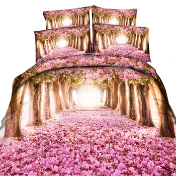 

3D Rose/Sunflower Bedding Set 3/4 Piece Colorful Flowers Duvet Cover Bedding for Women Adult Wedding Gift Queen Size