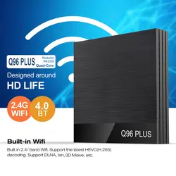 Q96 Plus Android 8,1 Smart Android tv Box RK3328 Четырехъядерный 4 ГБ/32 ГБ Bluetooth 4,0 телеприставка WiFi LAN 4K 1080P UHD медиаплеер