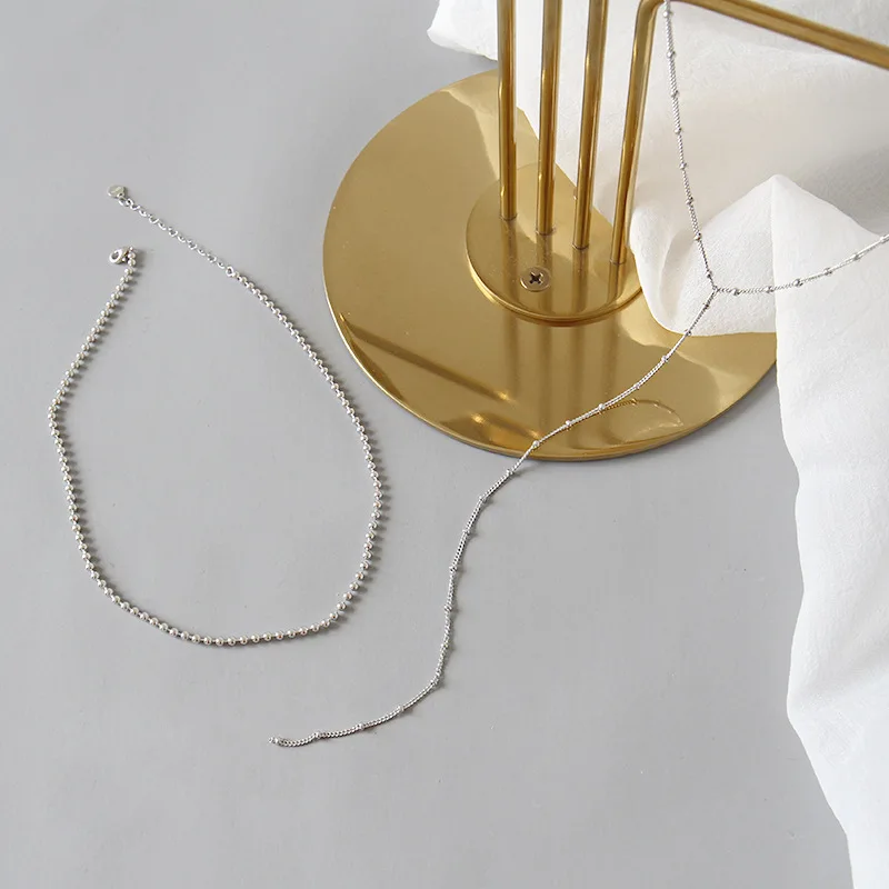 Günstig HFYK 2019 Gold Runde Perlen Kette Halsketten Für Frauen Lange Halskette Kurze Halskette Joyas de plata 925 Collares Kolye Collier