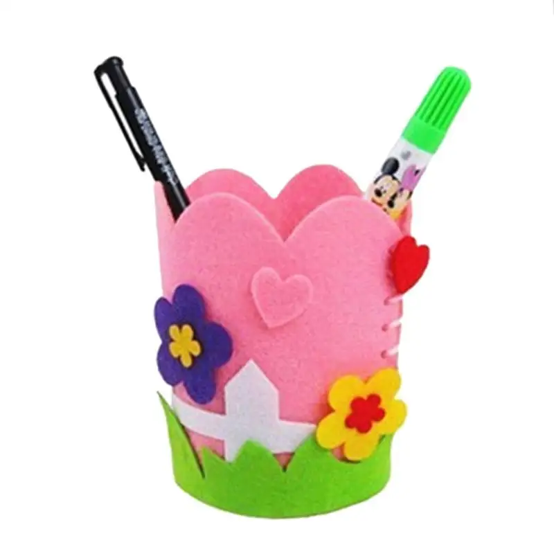 DIY Pencil Holder Toy Kids Handmade Craft Kit Children Creative Handwork Pen Container Toys Child Educational Toy DIY Craft Kits