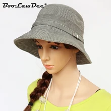 Boolawdee Женщины ведро шляпы Фишер человек случайный крышка для солнцезащиты предотвратить Лен снаряжены сплошной цвет Универсальный Размер m302b