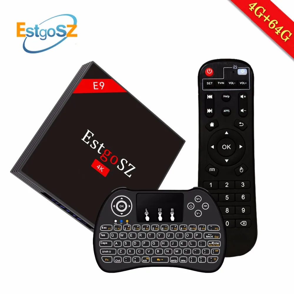 H96 Max H2 EstgoSZ 4G 64G Smart TV Box с русской клавиатурой Android 7 1 медиаплеер HDR10 телеприставка