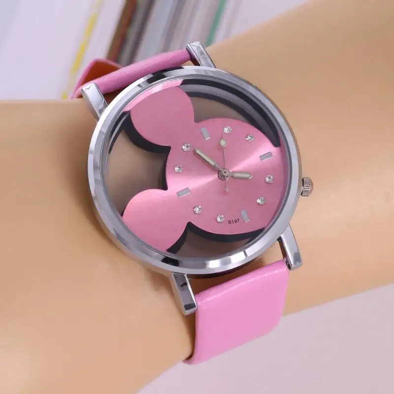 Mickey Mouse Women Anime Girls Quartz Watch Cartoon Watch Children Watches Crystal Diamond For Student Clock Dropshipping