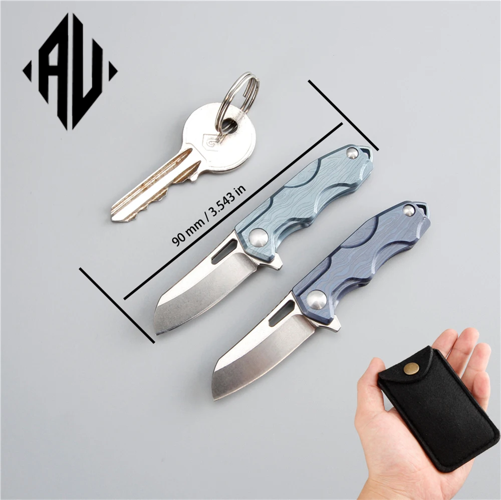 Цена 2019 Мини карманный нож m390 стали складной 60 hrc sharp лезвие ЧПУ процесс titanium ключ Отдых Открытый edc инструмент нож выживания