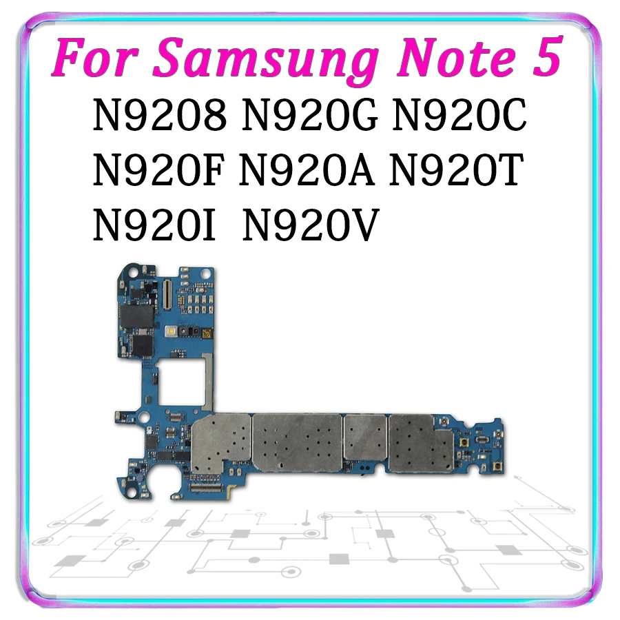 Для samsung Galaxy Note 5 N9208 N920G N920I N920C N920F N920T N920V N920A материнская плата с чипами