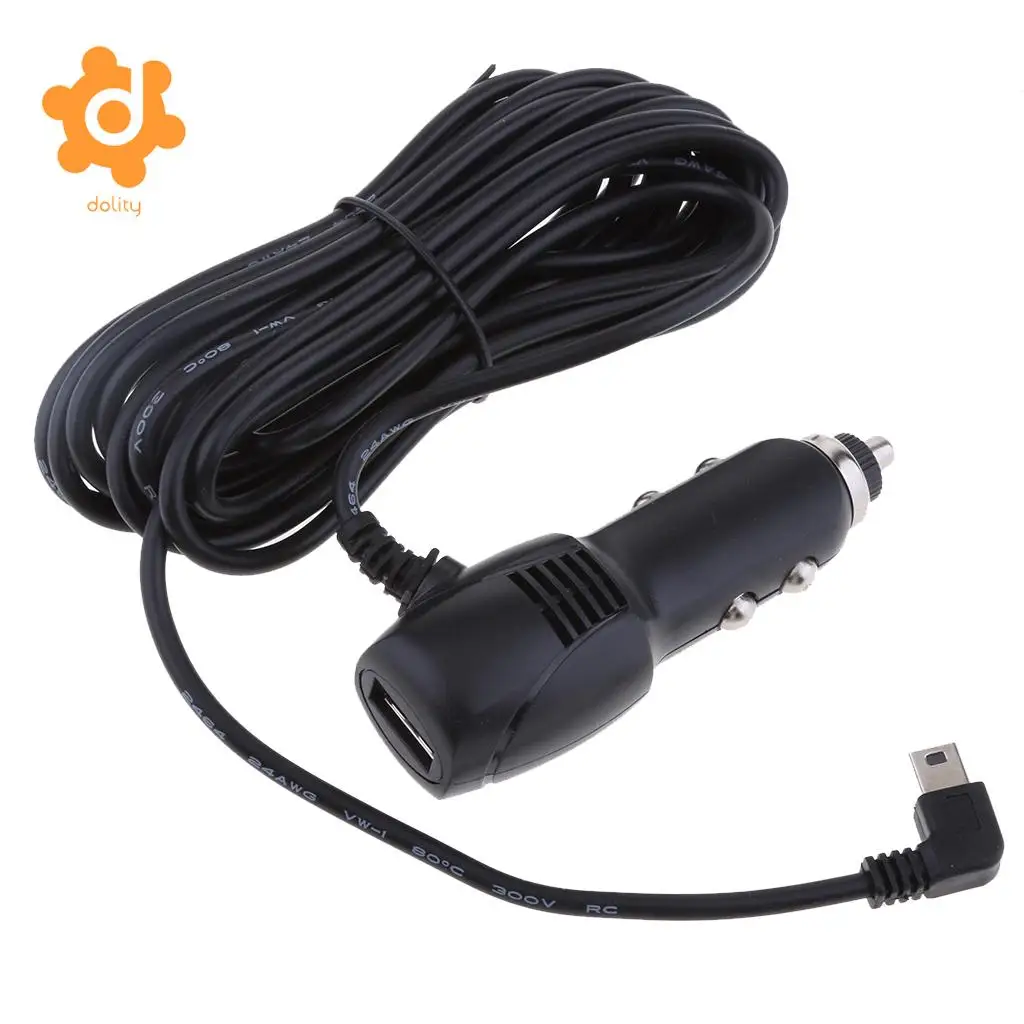 dolity DC8/36V to 5V2A Car Lighter Charger Quick Charge Mini USB Left Cable GPS DVR