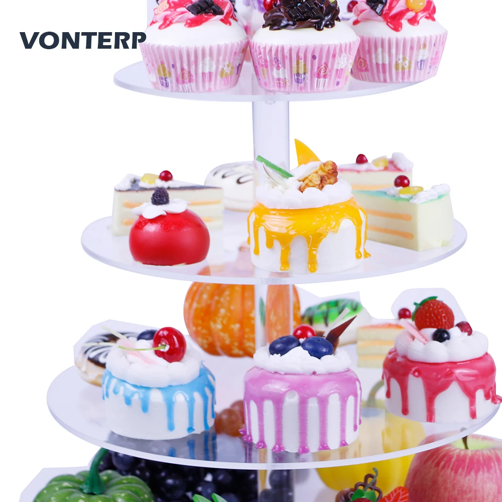 VONTERP 1 шт. Прозрачная Круглая 5 акриловая стойка для торта стенд/акриловая подставка для торта