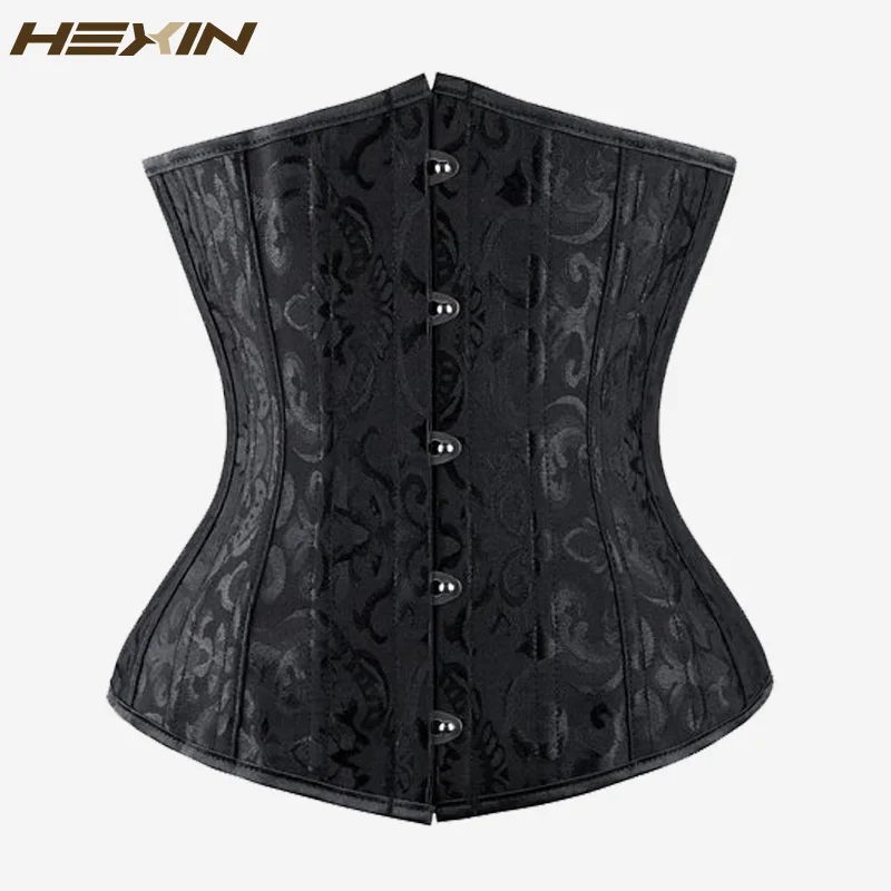 

HEXIN Steel Boned Waist Shaper Corsets and Bustiers Black Corset Underbust Gothic Corselet Sexy Waist Cincher espartilho