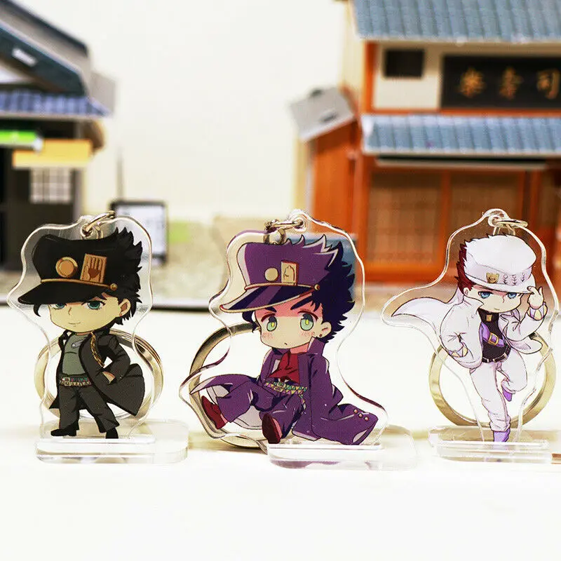 

Anime JoJo's Bizarre Adventure Kujo Jotaro Cosplay Acrylic Desk Stand Figure Model Plate Decor Keychain Pendant Keyring Gifts