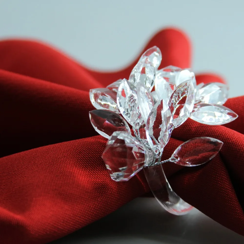 Акриловое кольцо-цветок для салфетки украшение салфетница для свадьбы 12 шт qn19052202