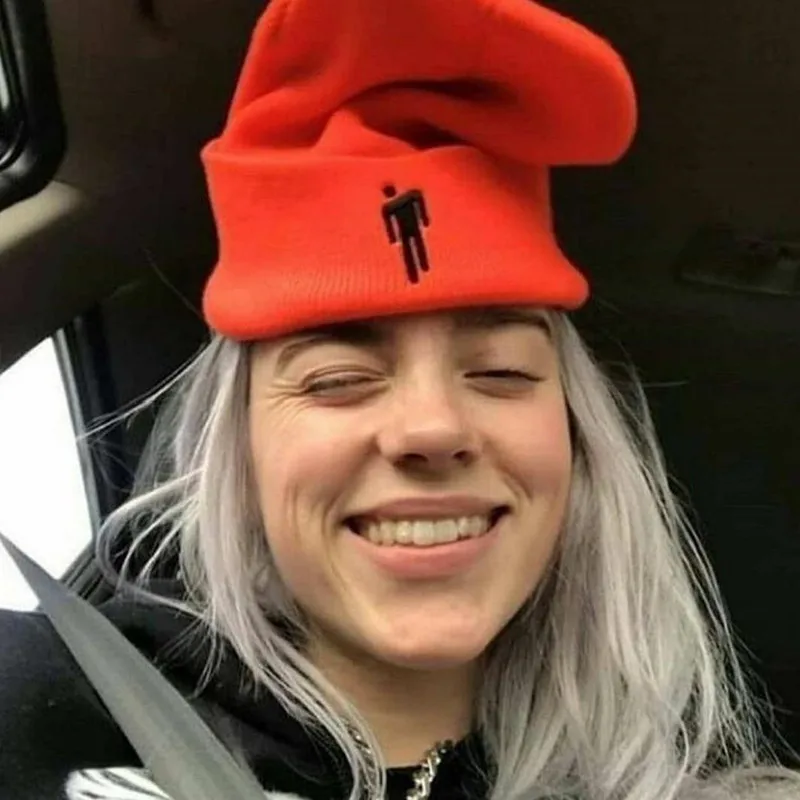 Новинка Billie Eilish Beanie 4 цвета Женская Повседневная зимняя шапка простая хип-хоп вязаная шапка для девочек Теплая Шапка-бини